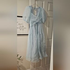 Free People Hailey dress, baby blue organza , size 4